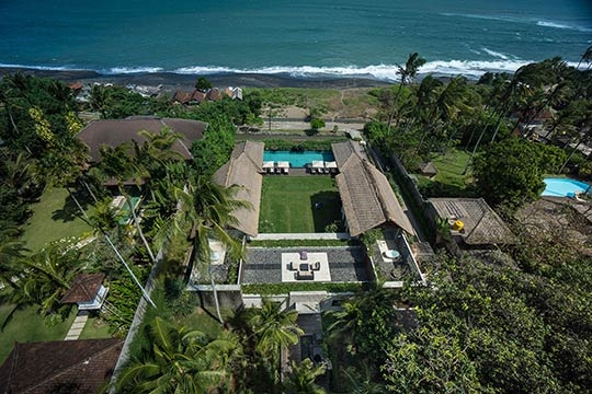 The villa and sea view